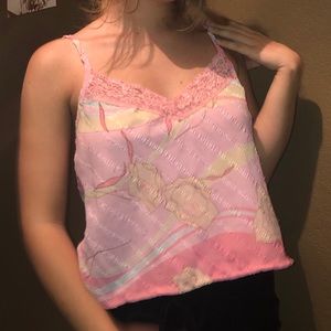 HAND SEWED Blush Pink Silk Tank Top